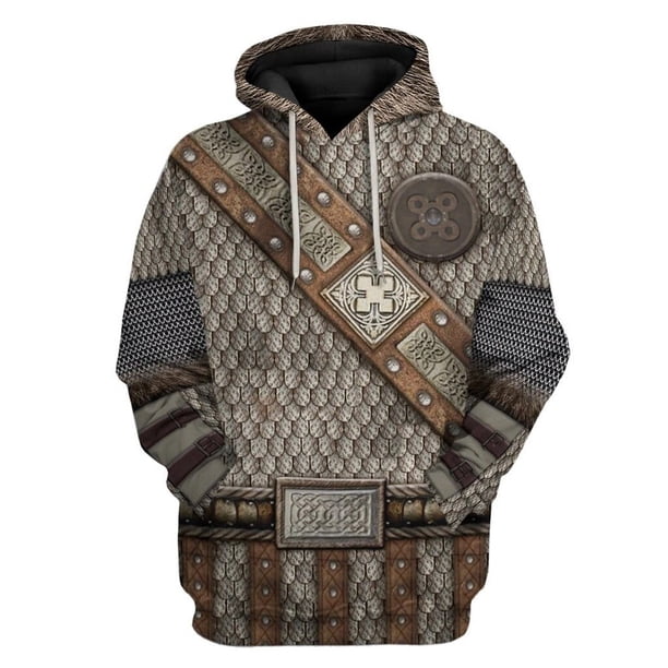 Sudadera con capucha holgada informal estilo vikingo para Cosplay, suéter de manga larga de otoño, Tops con cremallera, sudaderas para mujeres y hombres135XL Deng Xun unisex
