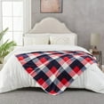 thumbnail image 5 of Buffalo Plaid Flannel Fleece Throw Blanket 60 x 80 Inches, Soft Lightweight Cozy All Season Red/Blue Checkered Blanket for Bed, Couch, Car, 5 of 6