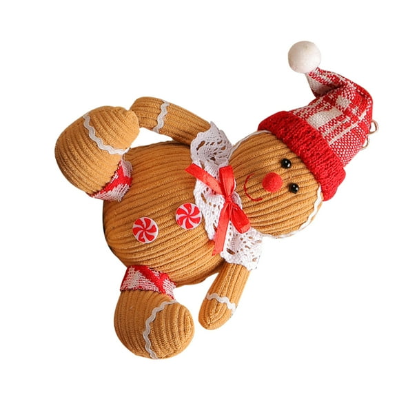 LOLIPPYY 1Pack Tiny Gingerbread Men Figurines 3D Shape Round Stuffed Charm For Christmas Ornaments