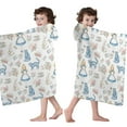 thumbnail image 4 of Princess Pattern Hooded Bath Towel，60"x35" for Ages 3 To 12 Kids, Quick Dry Lightweight Soft Microfiber Hood Beach Towel Cover Up for Kids, 4 of 7