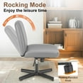 thumbnail image 5 of EBQOSK Cross-Legged Chair,No Wheels Armless Swivel Home Office Chair Gray 1, 5 of 7