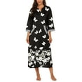thumbnail image 5 of Ekouaer Women Zipper Robe 3/4 Sleeves Loungewear Dress Full Length Sleepwear Pockets Housecoat Nightgown Long Bathrobe, 5 of 6