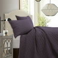 thumbnail image 2 of HiEnd Accents Velvet Diamond 1 Piece Quilt, Amethyst Solid Color Modern Classic Bedding, King, 2 of 5