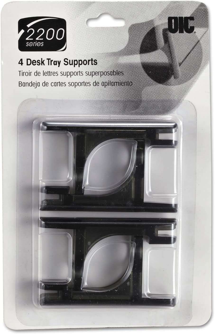 Officemate 22052 2200 Series Desk Tray Supports, Black, 4/Pack