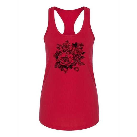 Roses And Leaves Racerback Tank Women -Image by Shutterstock, Female x-Small
