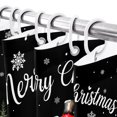 thumbnail image 4 of Extra Long Shower Curtain 72x96 Inch, Black Christmas Snowman Shower Curtain Waterproof Bathroom Decor, Xmas Tree Snowflake Merry Christmas Fabric Bath Curtain Set Accessories with Hooks, 4 of 8