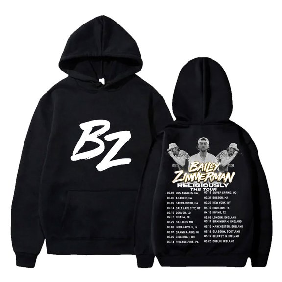 Bailey Zimmerman Religiously Tour Hoodies BZ New Logo Merch Pullovers Women Men Fashion Casual Hooded Sweatshirts