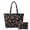 Black Christmas Candy Cane, variant on Red Christmas Lights Padded Shoulder Tote Bag Set for Women, with Matching Small Cosmetic Pouch, Zipper Closure Large Capacity Handbag for Holiday Shopping & Daily Use