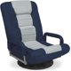 thumbnail image 1 of Songqin Swivel Gaming Chair 360 Degree Multipurpose Floor Chair Rocker for TV, Reading, Playing Video Games w/Lumbar Support, Armrest Handles, Adjustable Foldable Backrest - Blue/Gray, 1 of 15