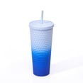 thumbnail image 2 of Mainstays 26 oz Double Wall Plastic Ombre Painting Textured Tumbler, Blue, 2 of 6
