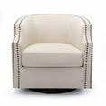 thumbnail image 4 of Aerin Linen Swivel Barrel Chair, 4 of 9