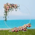 thumbnail image 6 of 6.5Ft Round Metal Arch Garden or Wedding Arch Arbor Stand with Bases, Large Size White Flower Door, Outdoor Climbing Plants Party Backdrop Stand Decoration, 6 of 6