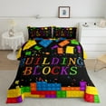 thumbnail image 2 of jejeloiu 3D Building Blocks Bedding Comforter Set,Bricks Rainbow Gradient Twin Comforter Sets,Colotful Abstract Construction Bedding Set For Boys,Luxury Bedroom Decor Reversible,2-Piece, 2 of 8