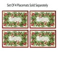 thumbnail image 5 of Christmas Holly Berry Ribbon Garland Traditions Bordered 60 x 144 inch Rectangle Fabric Tablecloth, 5 of 6