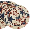 thumbnail image 3 of 4th of July Patriotic Round Placemat, Red, White Blue Stars and Stripes for Tables, Heat Resistant Independence Day Home Party Decor 14.2In, 3 of 5
