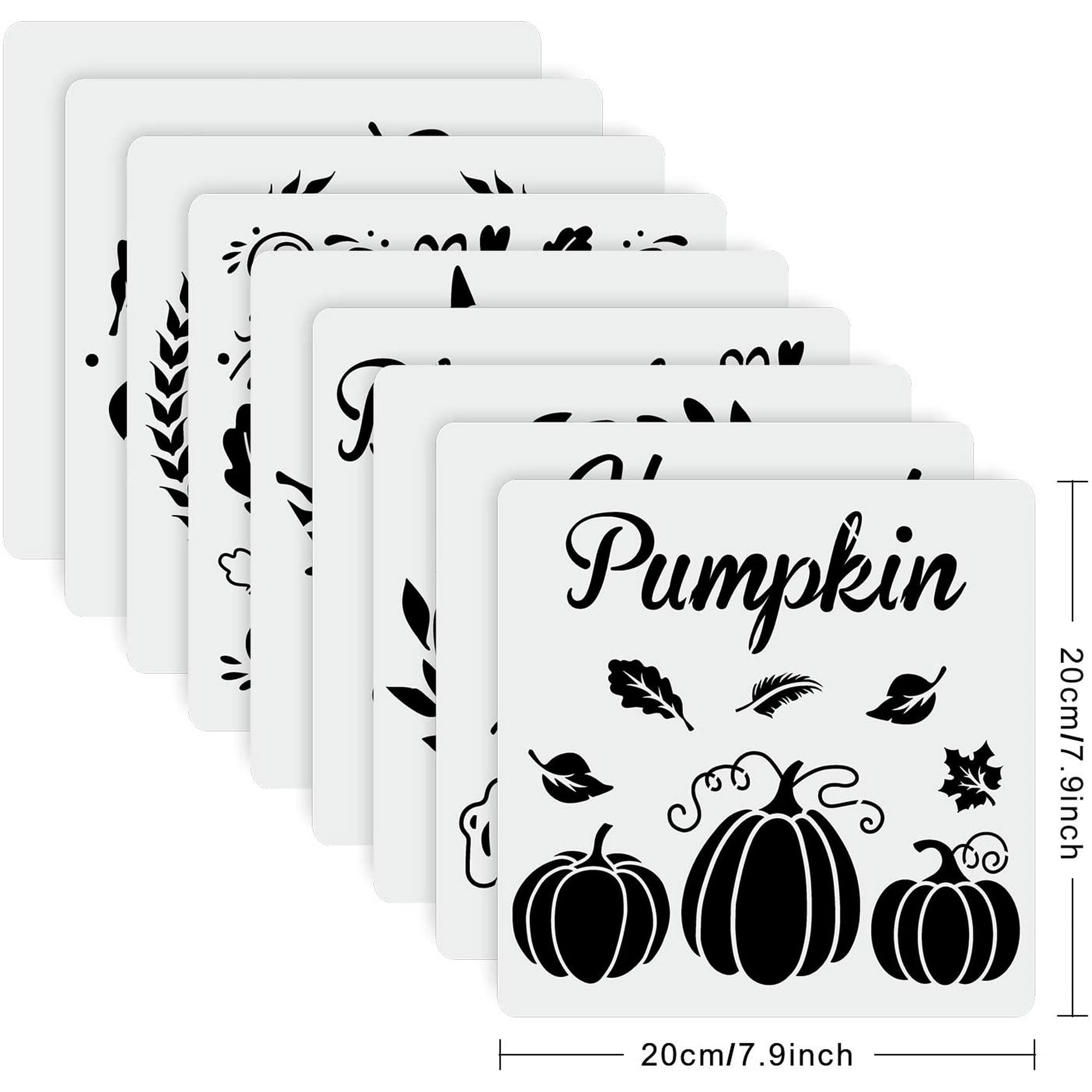 Pochoirs D'automne Pour Peinture Sur Bois - 30,5 Cm - Réutilisables - Pochoir De Ferme Pour Thanksgiving - Modèles De Dessin De Citrouille D'automne Pour Mur, Porche, Décoration D'intérieur