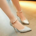 thumbnail image 5 of Talons Hauts de Haute Qualité pour Femmes Chaussures Noires Or Argent 38, 5 of 5