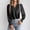Black, variant on Women Shirts V Neck Chiffon Lantern Sleeve Commuting Blouse, Solid Sheer Elegant Top, Soft Flowy Shirt with Puff Sleeve Womens Fall Clothes