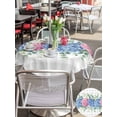 thumbnail image 5 of Outdoor Tablecloths with Umbrella Hole & Zipper, Blue Pink Hydrangea Round Tablecloths 60 Inch, Eucalyptus Leaves Grey Plaid Waterproof Table Cloth, Patio/Pool/Picnic Table Covers, 5 of 8