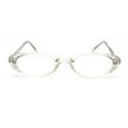 thumbnail image 2 of Womens Rhinestone Studded Oval Cat Eye Reading Glasses with Hard Case Clear +2.75, 2 of 4