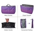 thumbnail image 3 of Vercord Purse Organizer Insert for Handbags Bag Organizers Inside Tote Pocketbook Women Nurse Nylon 13 Pockets Purple Medium, 3 of 5