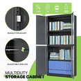 thumbnail image 5 of Magshion 71" Metal Garage Storage Cabinet with Locking Doors, 4 Adjustable Shelves for Home, Office, Grey Black, 5 of 10