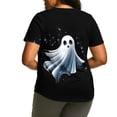 thumbnail image 3 of Plus Size Women's Halloween Ghost Printed T-Shirt Summer Fall Crewneck Short Sleeve Graphic Tee Tops M-5XL, 3 of 6