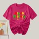 thumbnail image 1 of Puntoco Liquidación de camisetas cortas para mujer, camiseta de manga corta con cuello redondo y estampado informal a la moda para mujer, 1 of 3