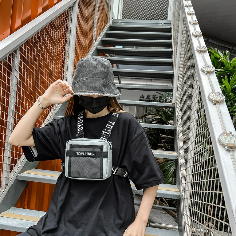 Xewsqmlo Fashion Chest Rig Bag Adjustable Women Men Outdoor Hip Hop Street  Waistcoat Bag 