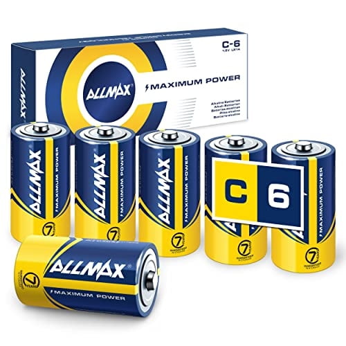 Pilas alcalinas Allmax C de máxima potencia de 1,5 V (paquete de 6)