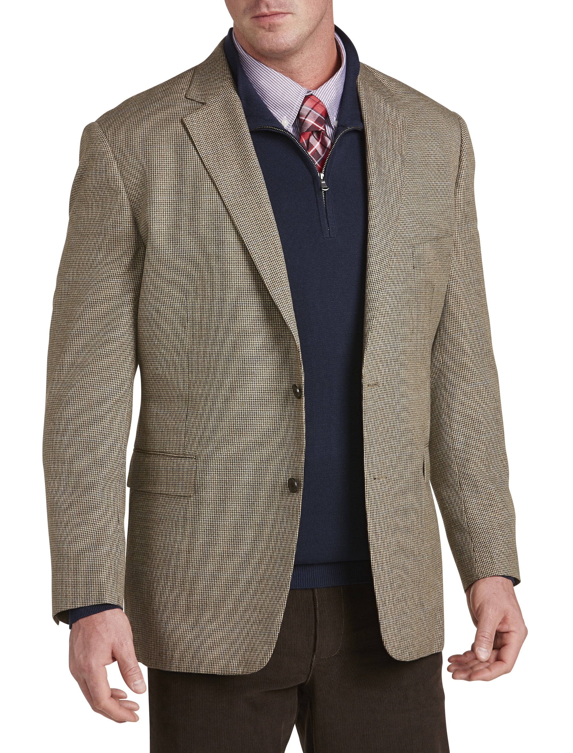 quarter zip sweater with blazer