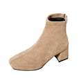 thumbnail image 2 of OKBOP Women's Platform Boots Round Toe Zip-Up Stability Foam Cushioning Khaki Stylish Women's Boots Sizes 36, 2 of 5