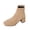 R-83 Khaki, variant on R-83 Black Ladies Fashion Ankle Boots Block Heel Suede Casual Winter Short Booties Side Zipper Mid Heel Comfortable Plus Size