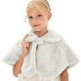 thumbnail image 2 of Quaouag Flower Girl Cozy Faux Fur Bolero Shrug Shawl Wraps Princess Cape, 2 of 4