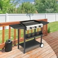 thumbnail image 3 of Ktaxon 3 Burner Propane Griddle Flat Top Gas Grill 30000 BTU with Ceramic Coated Cast Iron Pan,Side Shelves,Spice Rack,Wheels, 3 of 6