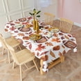 thumbnail image 6 of Fall Footballs and Autumn Leaves Pattern Rectangle Tablecloth 60"x120",Waterproof Polyester Rectangle Table Cloth, Wipeable Spillproof Polyester Tablecloth for Dining, Camping, Indoor and Outdoor, 6 of 6