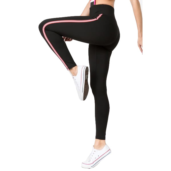 Women's Active Side Striped Workout Leggings - Walmart.com