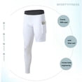 thumbnail image 3 of Manfiter 2 Pack Men's One Leg Compression Leggings with Pockets Sports Base Layer Tights for Basketball Workout & Running, 3 of 9