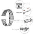 thumbnail image 4 of Correa de reloj de malla de acero inoxidable Uxcell de 24 mm, correa de metal universal con liberación rápida, cierre de doble bloqueo, bandas de reemplazo para hombres y mujeres., 4 of 7