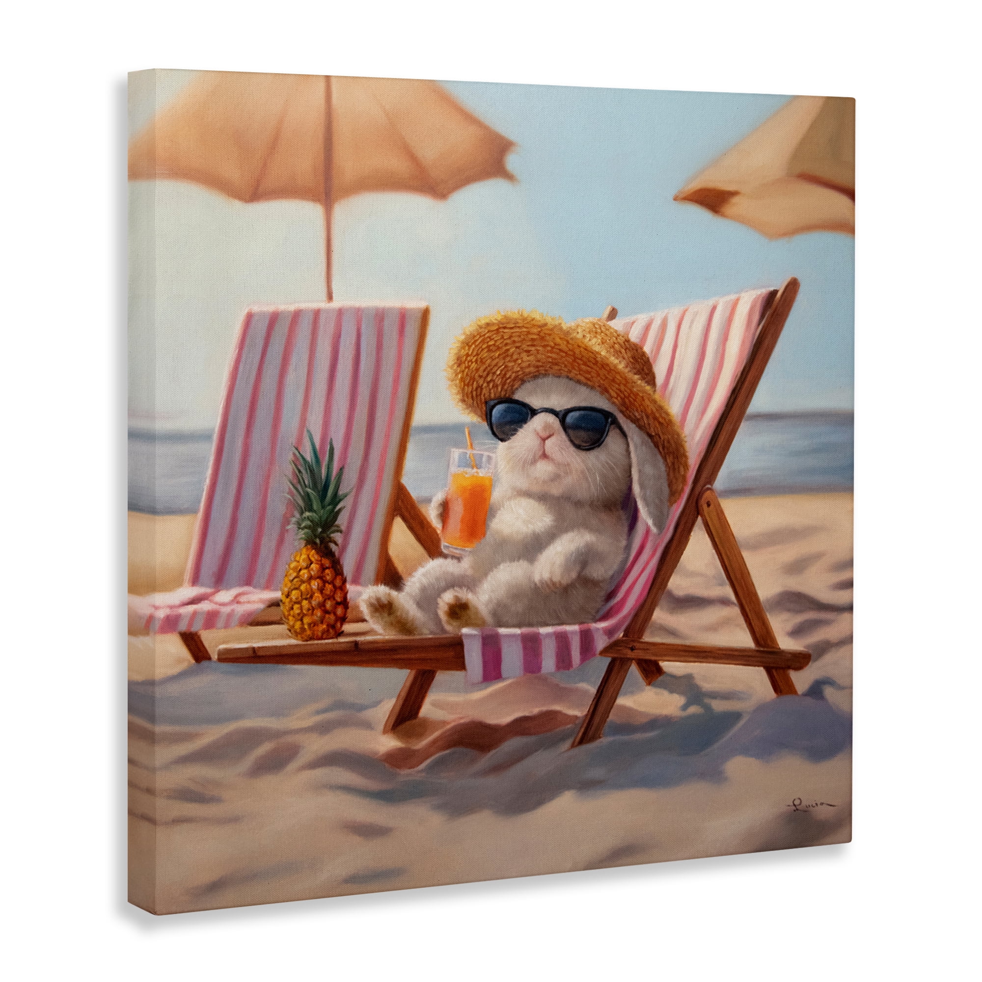 Beach Bun Relaxation Canvas Wall Art, design by Lucia Heffernan