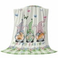 thumbnail image 6 of Easter Blanket Soft Cozy Warm Twin Blanket for Bed, Plush Fuzzy Flannel Fleece Blankets for Sofa, Spring Gnomes Floral Bunny Eggs Green Lattice Throw Blankets for Couch, Gifts for Men, 60"x80", 6 of 9