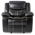 thumbnail image 3 of Lexicon Bastrop Traditional Faux Leather Gel Glider Reclining Chair in Black, 3 of 7
