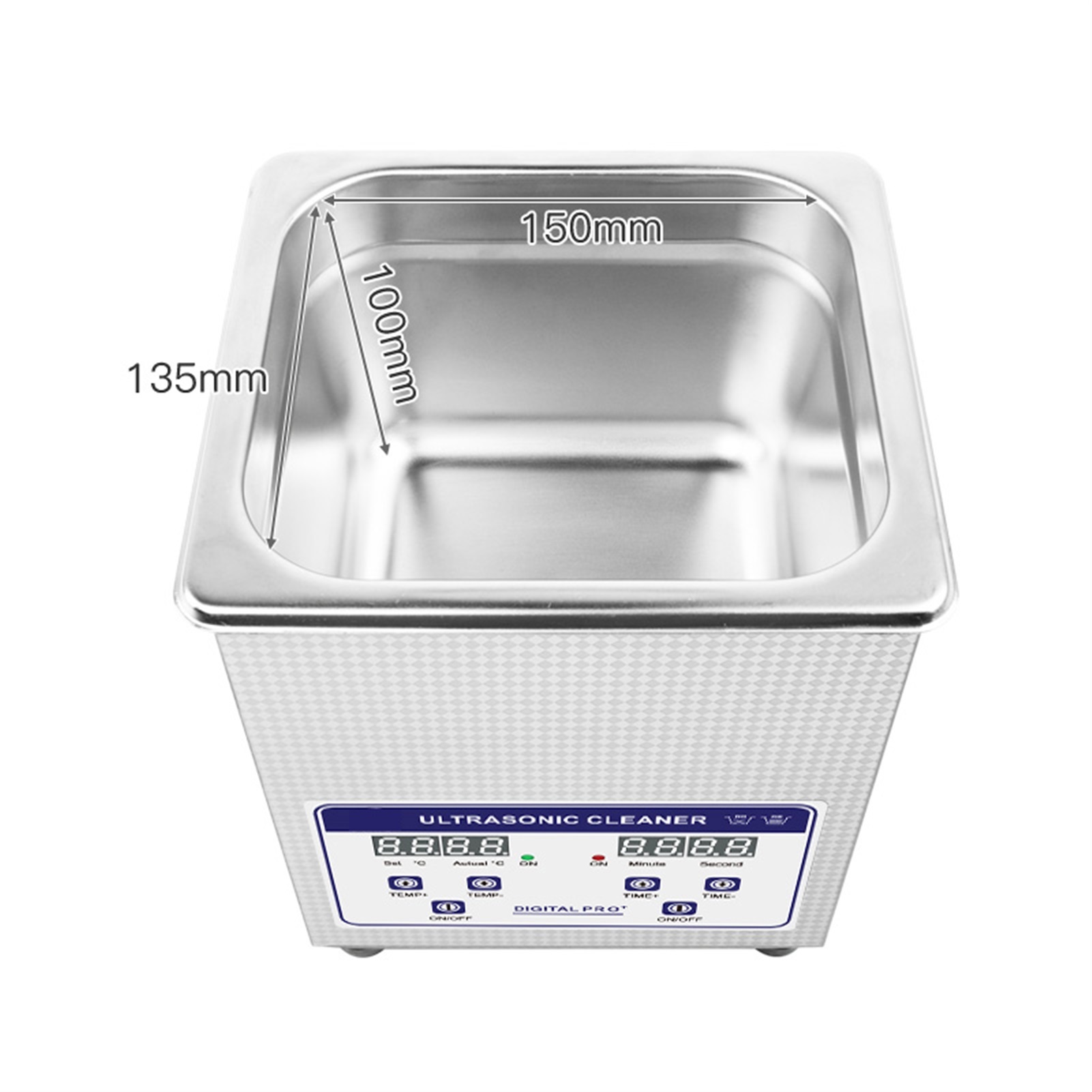 Ultrasonic Cleaner 2L 50W With Digital Display 40kHz Heating Timing SUS 304 Tank Basket Ultrasonic Bath Cleaning Tool ,Strong Cleaning
