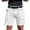 White, variant on Domuza Men's Stretch Chino Short Slim Fit Inseam Flat Front Shorts Summer Cotton Casual Shorts with Pocket Army Green 3XL