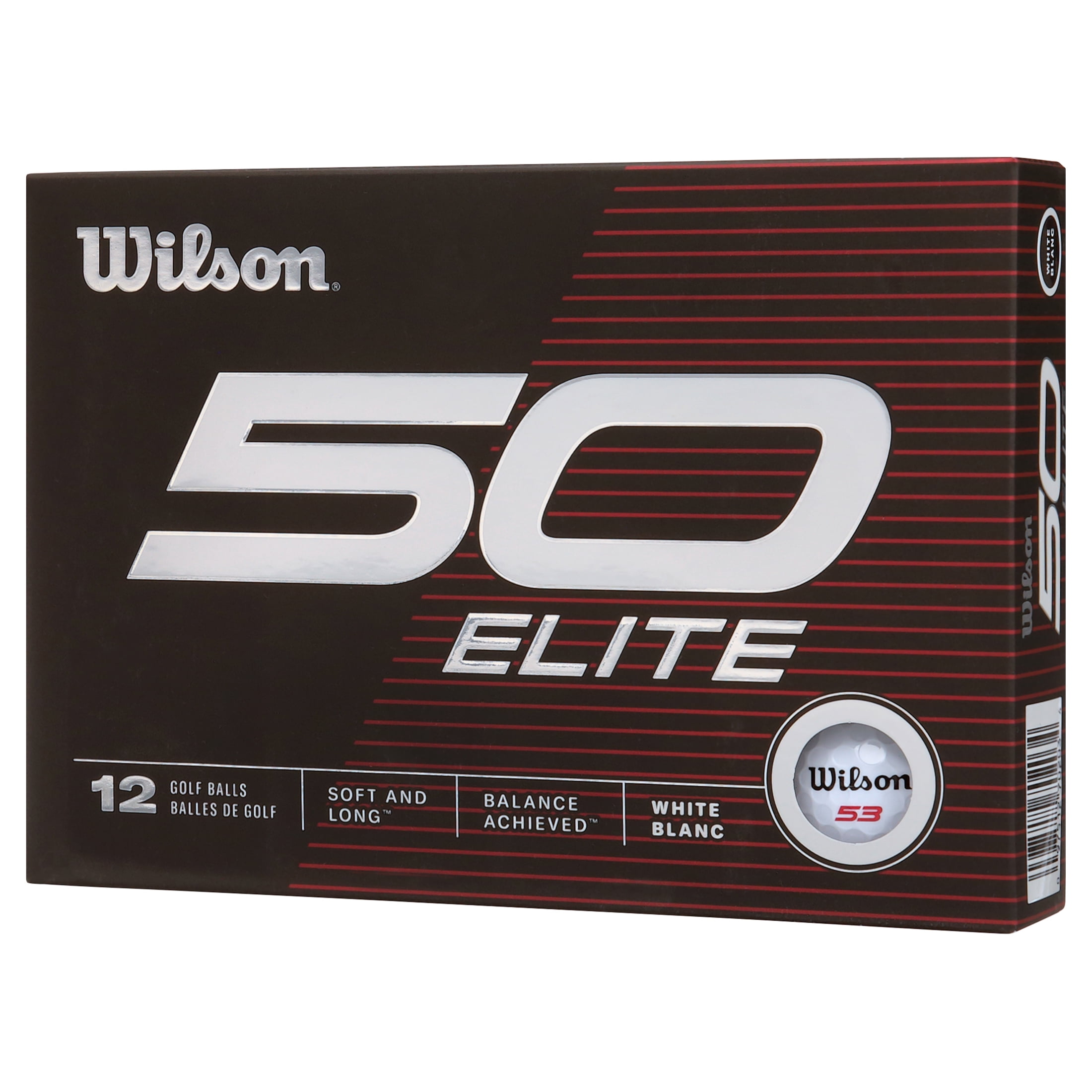 (2 pack) 2023 Wilson Fifty Elite Golf Ball, White, 12-Pack