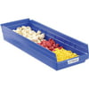 Akro-Mils 30184 Plastic Nesting Shelf Bin Storage Box, 24" Deep, Blue - Set of 6