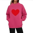 thumbnail image 2 of Craaazy Women's Valentine's Printed Winter High Neck Long Sleeved Pockets Shirts Gifts, 2 of 5
