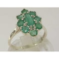thumbnail image 6 of LBG British Made 925 Sterling Silver Real Genuine Emerald Womens Statement Ring - 33 size options - Size 5.75, 6 of 9