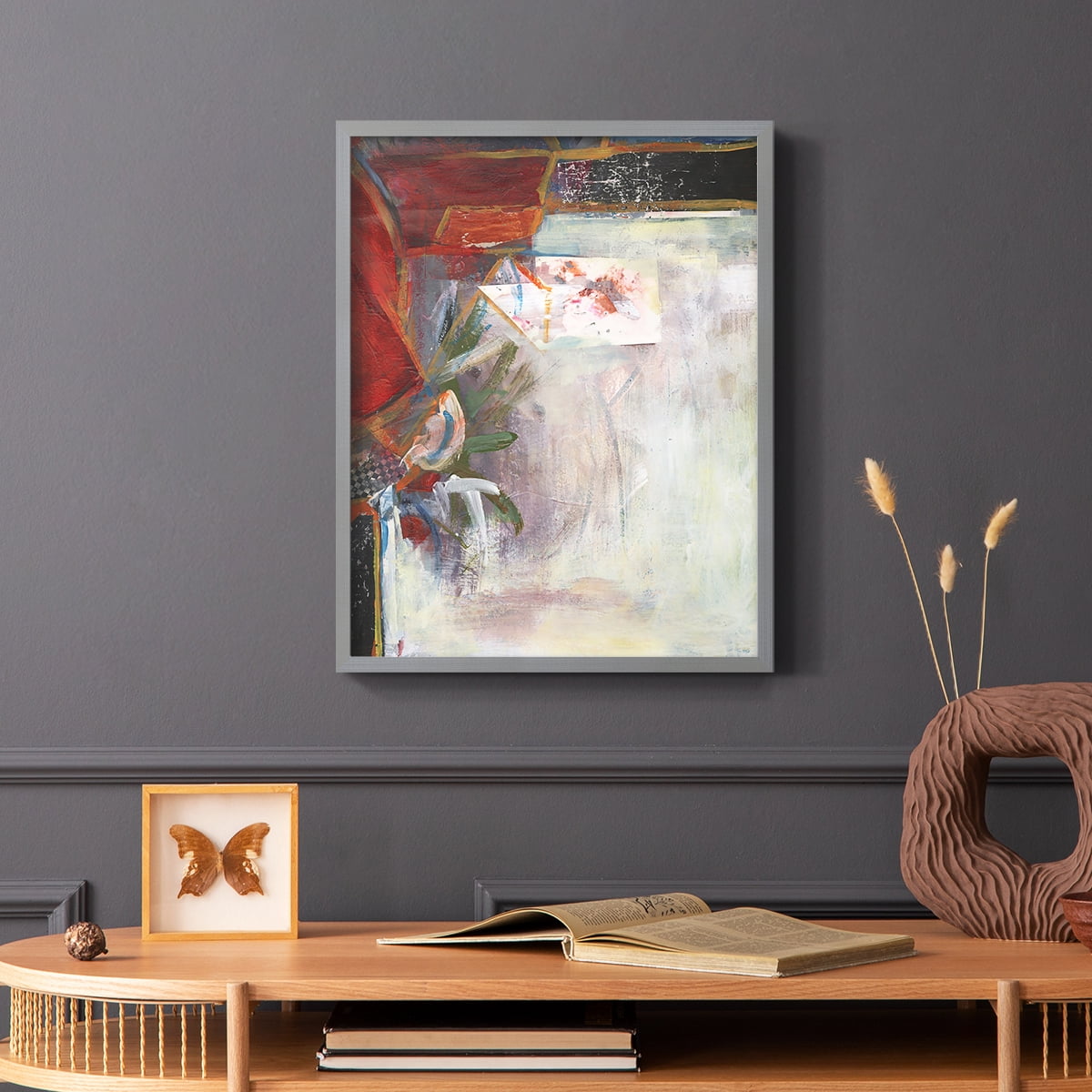 City Life III Framed Print in Gray Solid Wood Framed Print No Nail Hanging