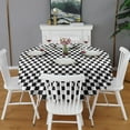 thumbnail image 2 of Black and White Checkered Pattern Round Tablecloth 60"x60",Wrinkle Wipeable Table Cloth for Kitchen Dining Room Picnic Patio Party, 2 of 6